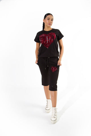 Sweetheart Short Sleeve Tracksuit Black