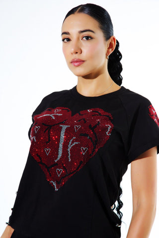 Sweetheart Short Sleeve Tracksuit Black