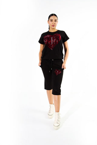 Sweetheart Short Sleeve Tracksuit Black