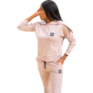 EDGY CHIC COTTON HOODIE & JOGGER MATCHING SET