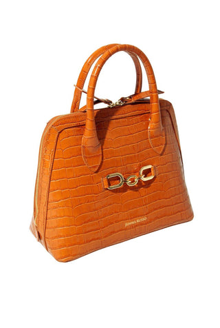 DODO- CROC-EFFECT GLOSSED LEATHER HANDBAG