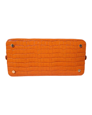 DODO- CROC-EFFECT GLOSSED LEATHER HANDBAG