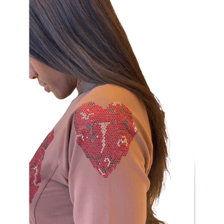 SWEETHEART EMBELLISHED SWEATSHIRT & JOGGER SET