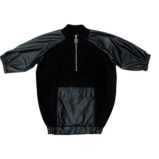 FAUX LEATHER SWEATSHIRT & JOGGER MATCHING SET