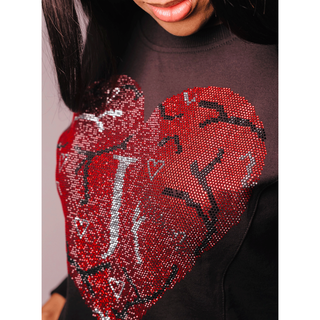 SWEETHEART EMBELLISHED SWEATSHIRT & JOGGER SET