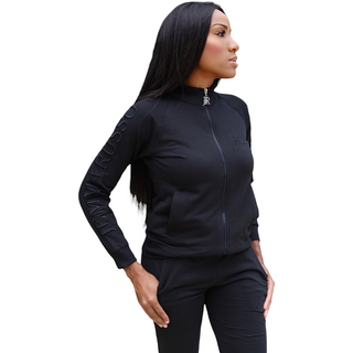 FOXY ELEGANCE COTTON FULL-ZIP JACKET & JOGGER SET